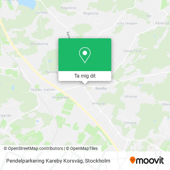 Pendelparkering Kareby Korsväg karta