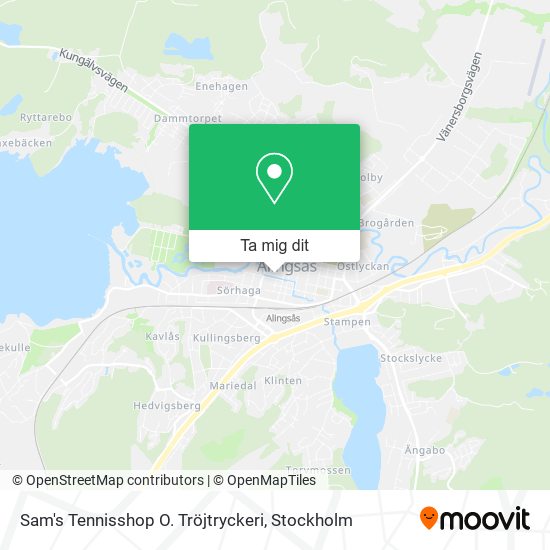 Sam's Tennisshop O. Tröjtryckeri karta
