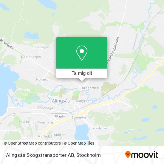 Alingsås Skogstransporter AB karta