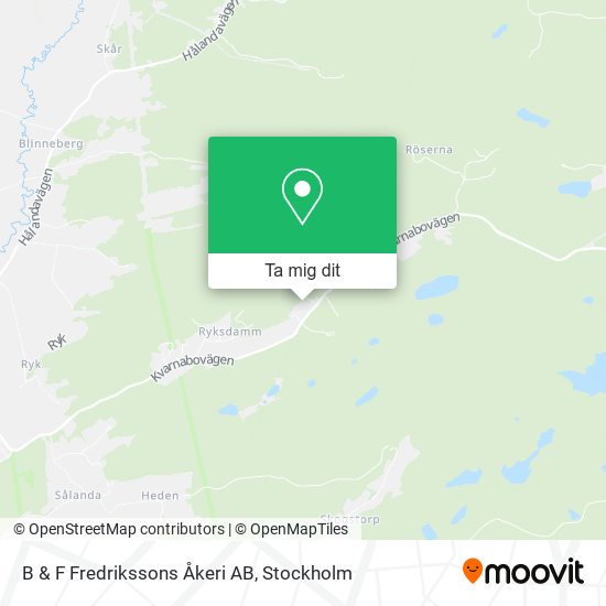 B & F Fredrikssons Åkeri AB karta