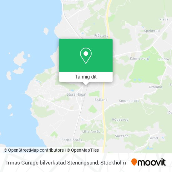 Irmas Garage bilverkstad Stenungsund karta