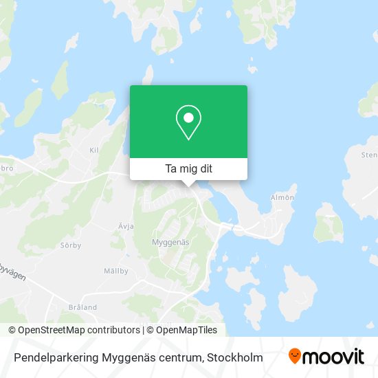 Pendelparkering Myggenäs centrum karta