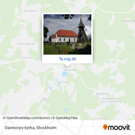 Daretorps kyrka karta