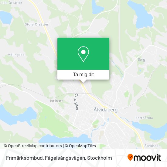 Frimärksombud, Fågelsångsvägen karta