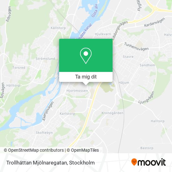 Trollhättan Mjölnaregatan karta