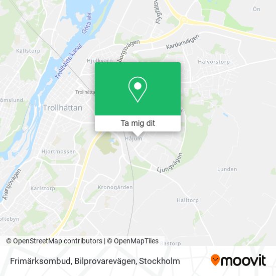 Frimärksombud, Bilprovarevägen karta