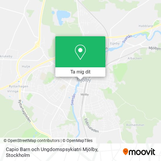 Capio Barn och Ungdomspsykiatri Mjölby karta
