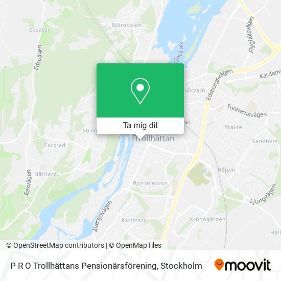 P R O Trollhättans Pensionärsförening karta
