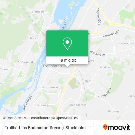 Trollhättans Badmintonförening karta