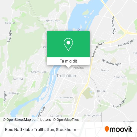 Epic Nattklubb Trollhättan karta