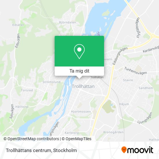Trollhättans centrum karta