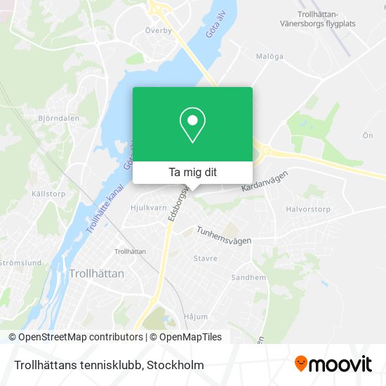 Trollhättans tennisklubb karta