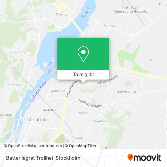 Batterilagret Trollhet karta