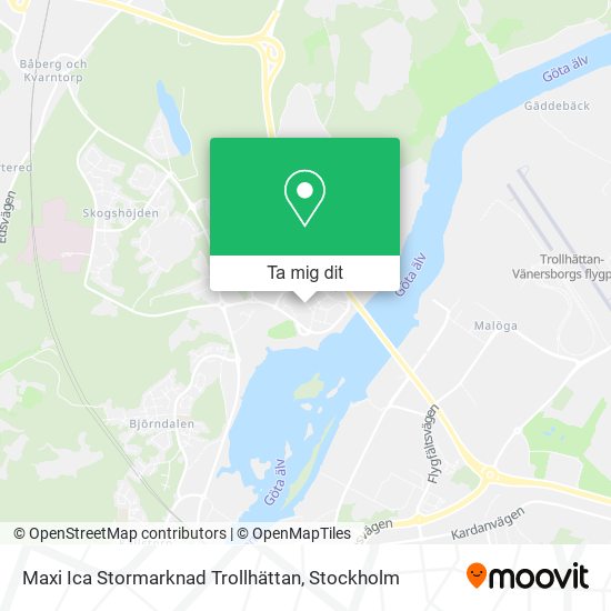 Maxi Ica Stormarknad Trollhättan karta