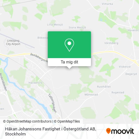 Håkan Johanssons Fastighet i Östergötland AB karta