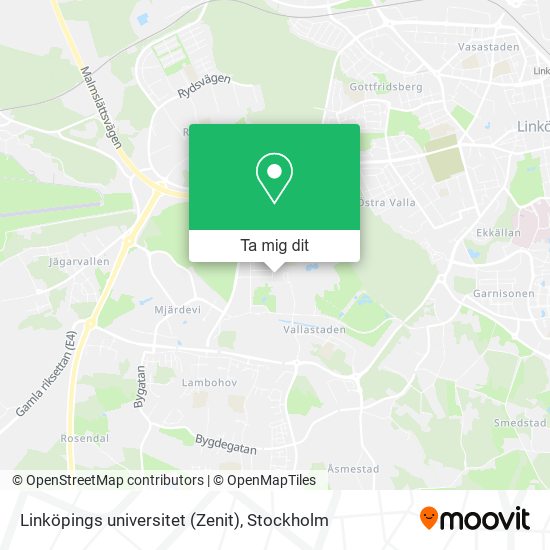 Linköpings universitet (Zenit) karta
