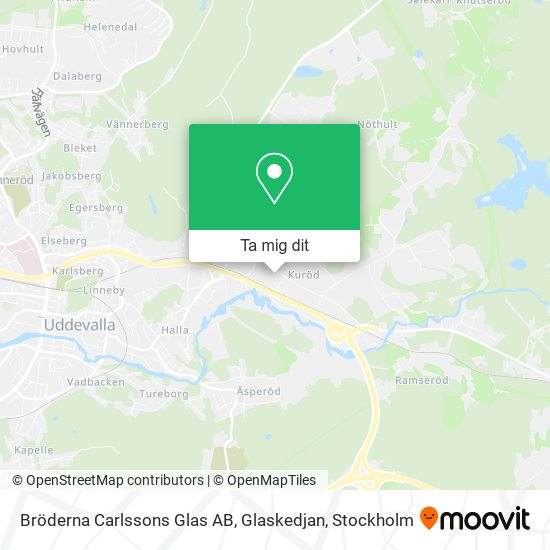 Bröderna Carlssons Glas AB, Glaskedjan karta