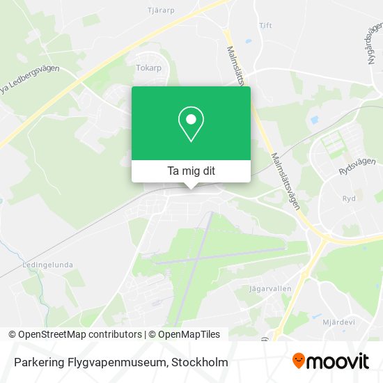 Parkering Flygvapenmuseum karta