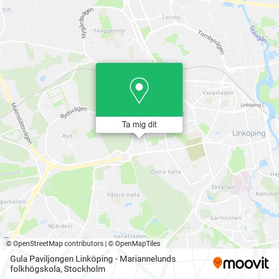 Gula Paviljongen Linköping - Mariannelunds folkhögskola karta