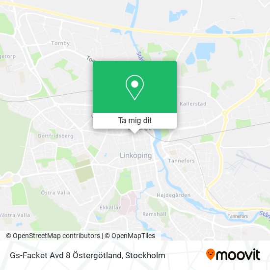 Gs-Facket Avd 8 Östergötland karta