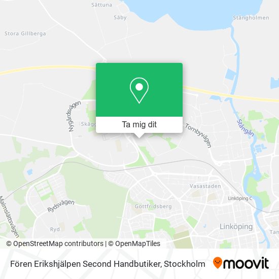 Fören Erikshjälpen Second Handbutiker karta