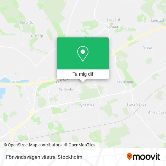 Fönvindsvägen västra karta