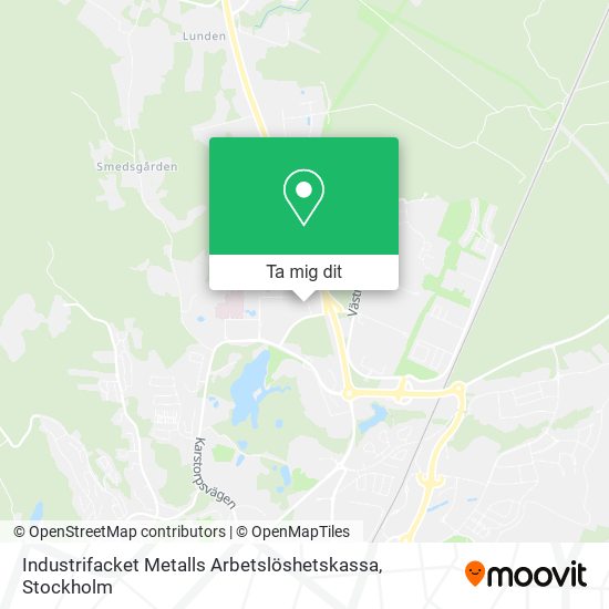 Industrifacket Metalls Arbetslöshetskassa karta