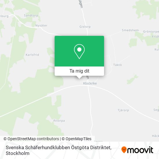 Svenska Schäferhundklubben Östgöta Distriktet karta