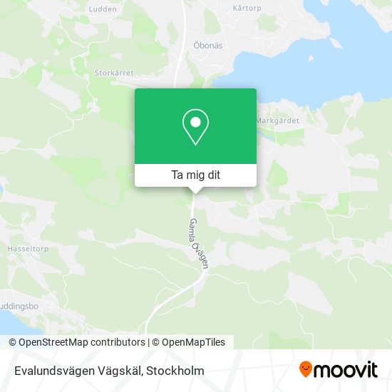 Evalundsvägen Vägskäl karta