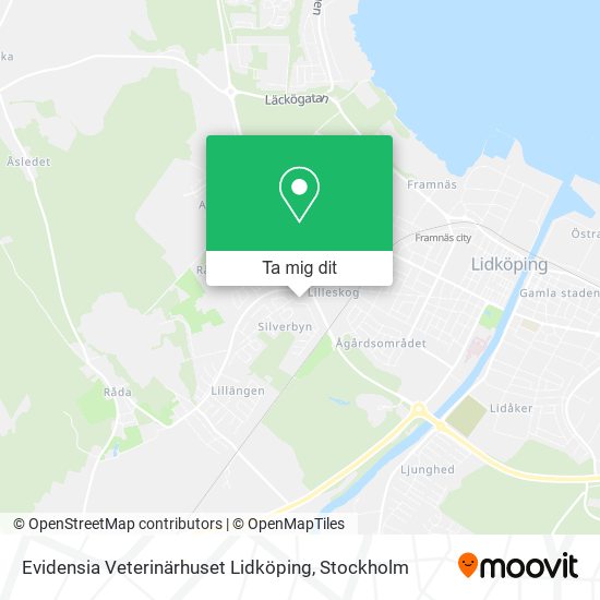 Evidensia Veterinärhuset Lidköping karta