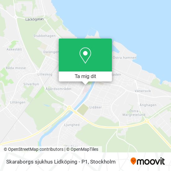 Skaraborgs sjukhus Lidköping - P1 karta