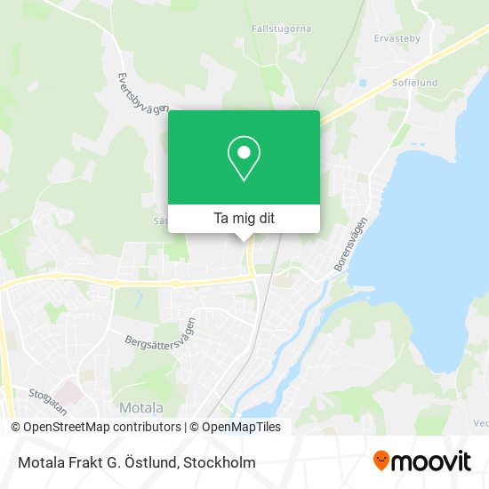 Motala Frakt G. Östlund karta