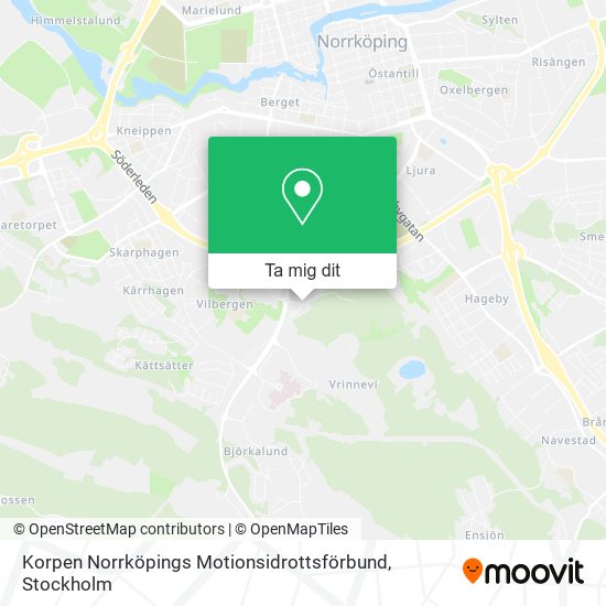 Korpen Norrköpings Motionsidrottsförbund karta