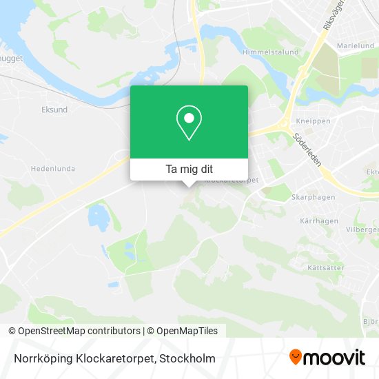 Norrköping Klockaretorpet karta