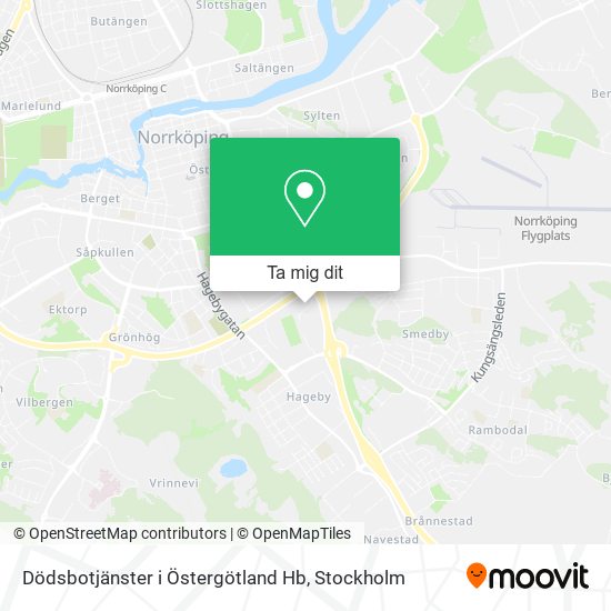 Dödsbotjänster i Östergötland Hb karta