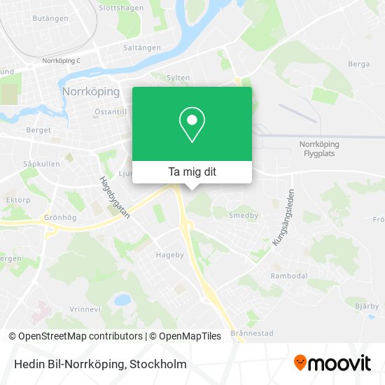 Hedin Bil-Norrköping karta