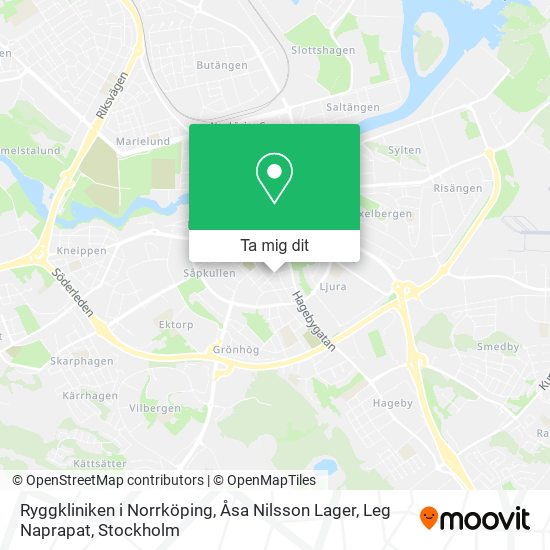 Ryggkliniken i Norrköping, Åsa Nilsson Lager, Leg Naprapat karta