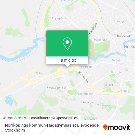 Norrköpings kommun-Hagagymnasiet Elevboende karta