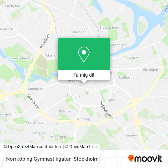 Norrköping Gymnastikgatan karta