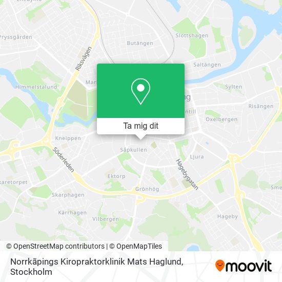 Norrkãpings Kiropraktorklinik Mats Haglund karta