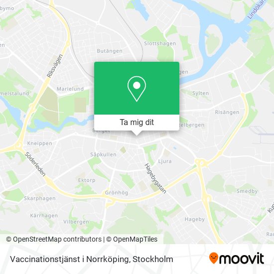 Vaccinationstjänst i Norrköping karta