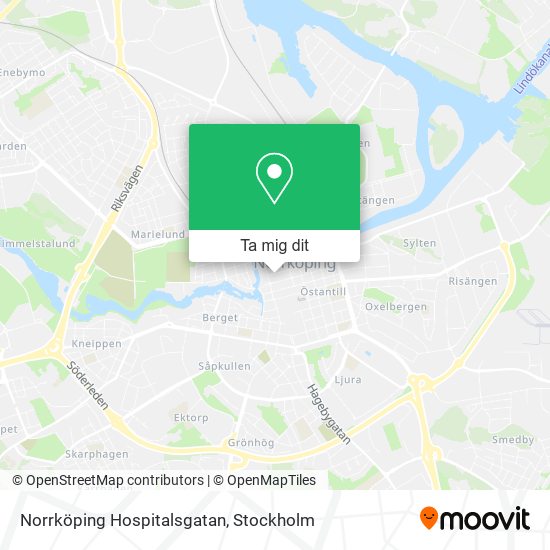 Norrköping Hospitalsgatan karta