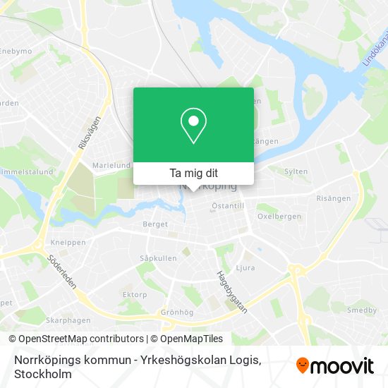 Norrköpings kommun - Yrkeshögskolan Logis karta