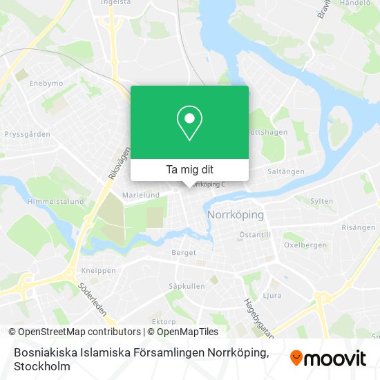 Bosniakiska Islamiska Församlingen Norrköping karta