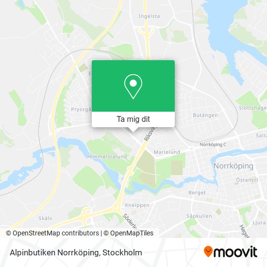 Alpinbutiken Norrköping karta