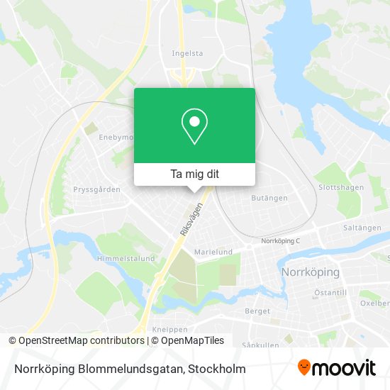 Norrköping Blommelundsgatan karta