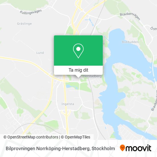 Bilprovningen Norrköping-Herstadberg karta