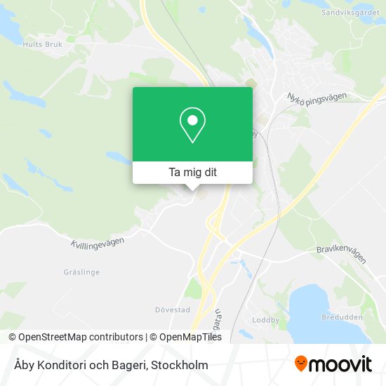Åby Konditori och Bageri karta