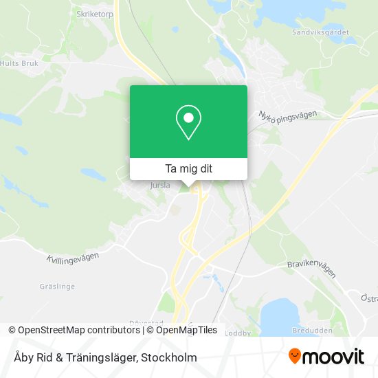 Åby Rid & Träningsläger karta