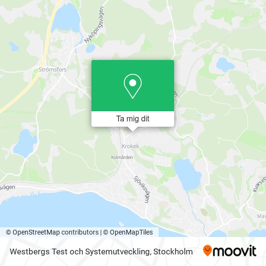Westbergs Test och Systemutveckling karta